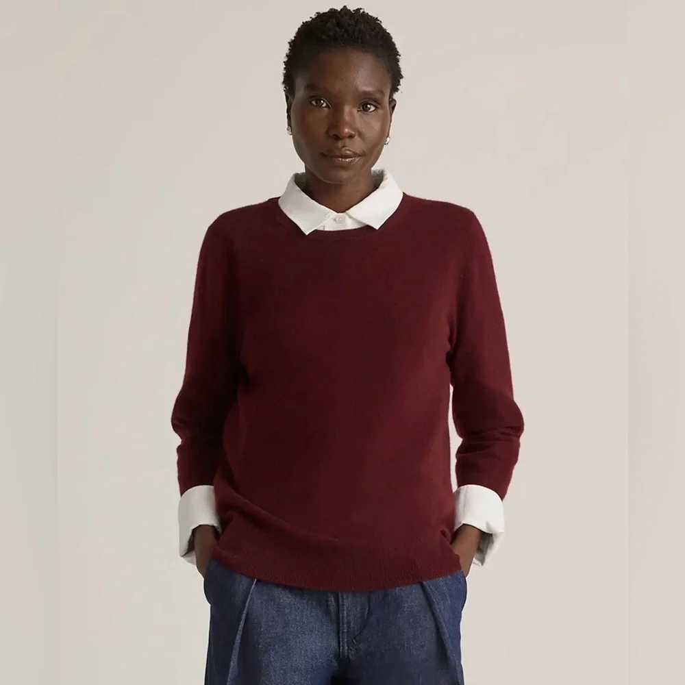 Quince Super Lux Mongolian Cashmere Crewneck
Sweater Burgundy - Picture 2 of 10